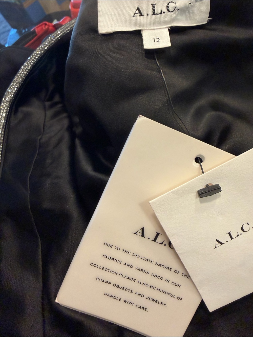 A.L.C. Black Mini Dress with Puff Sleeves and Waist Cutouts NWT - Picture 12 of 12